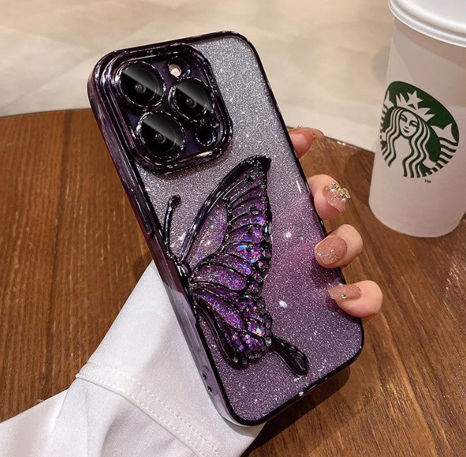 Butterfly Quicksand Glitter Phone Case
