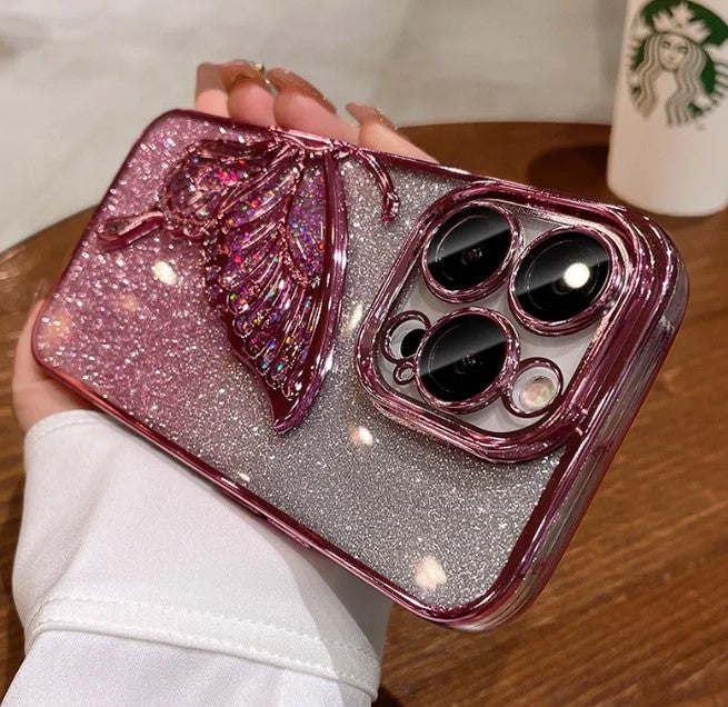 Butterfly Quicksand Glitter Phone Case