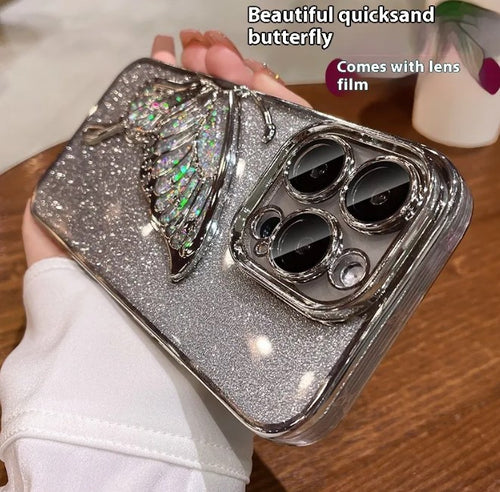 Butterfly Quicksand Glitter Phone Case