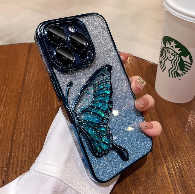 Butterfly Quicksand Glitter Phone Case