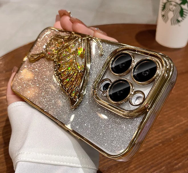 Butterfly Quicksand Glitter Phone Case